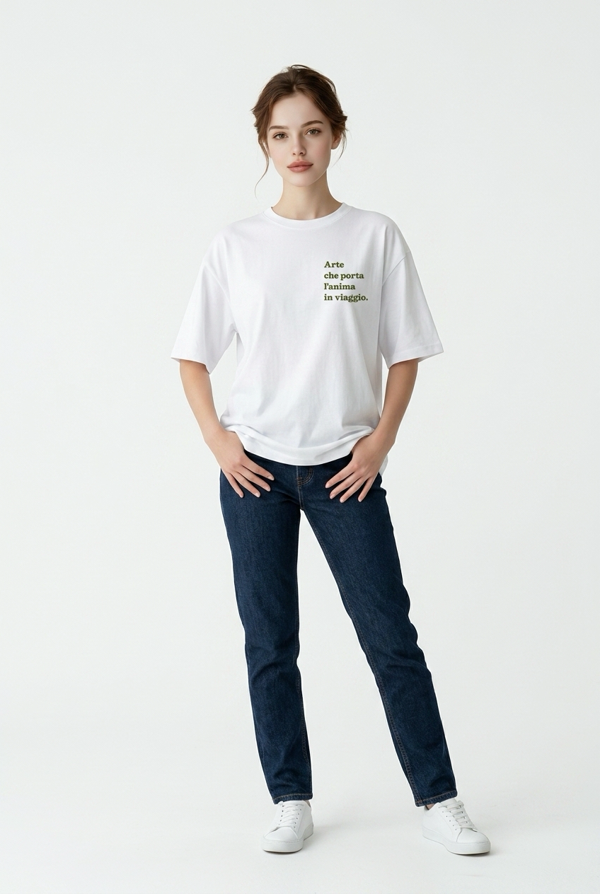 Arte Unisex Oversize T-Shirt Beyaz