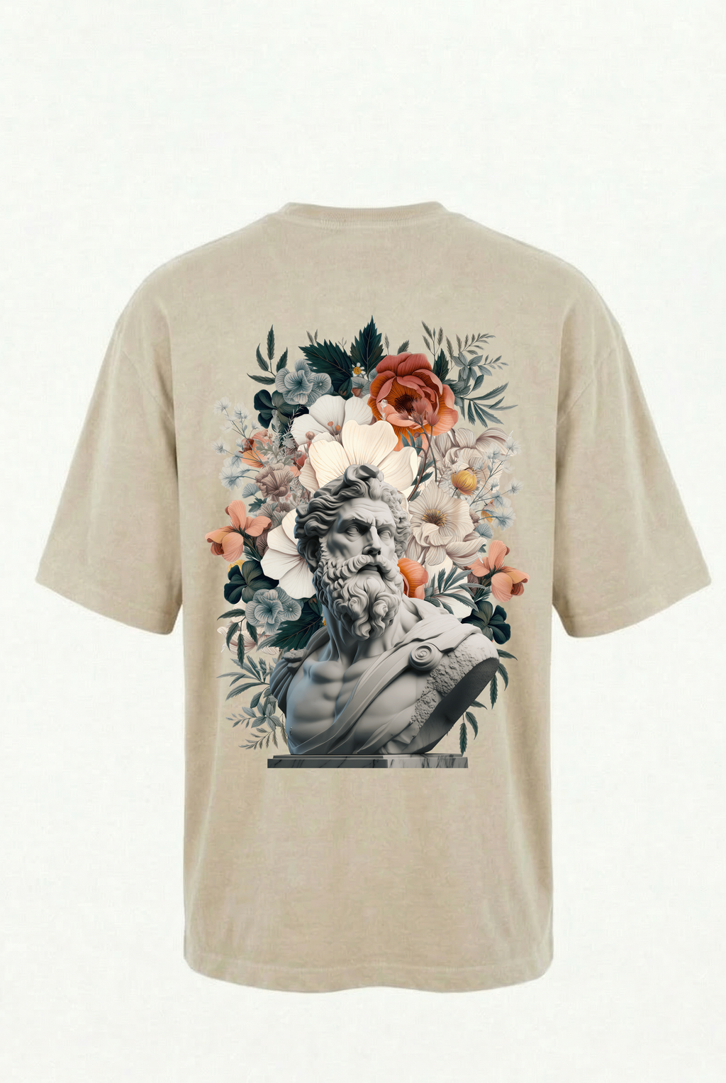 Arte Unisex Oversize T-Shirt Kemik Bej